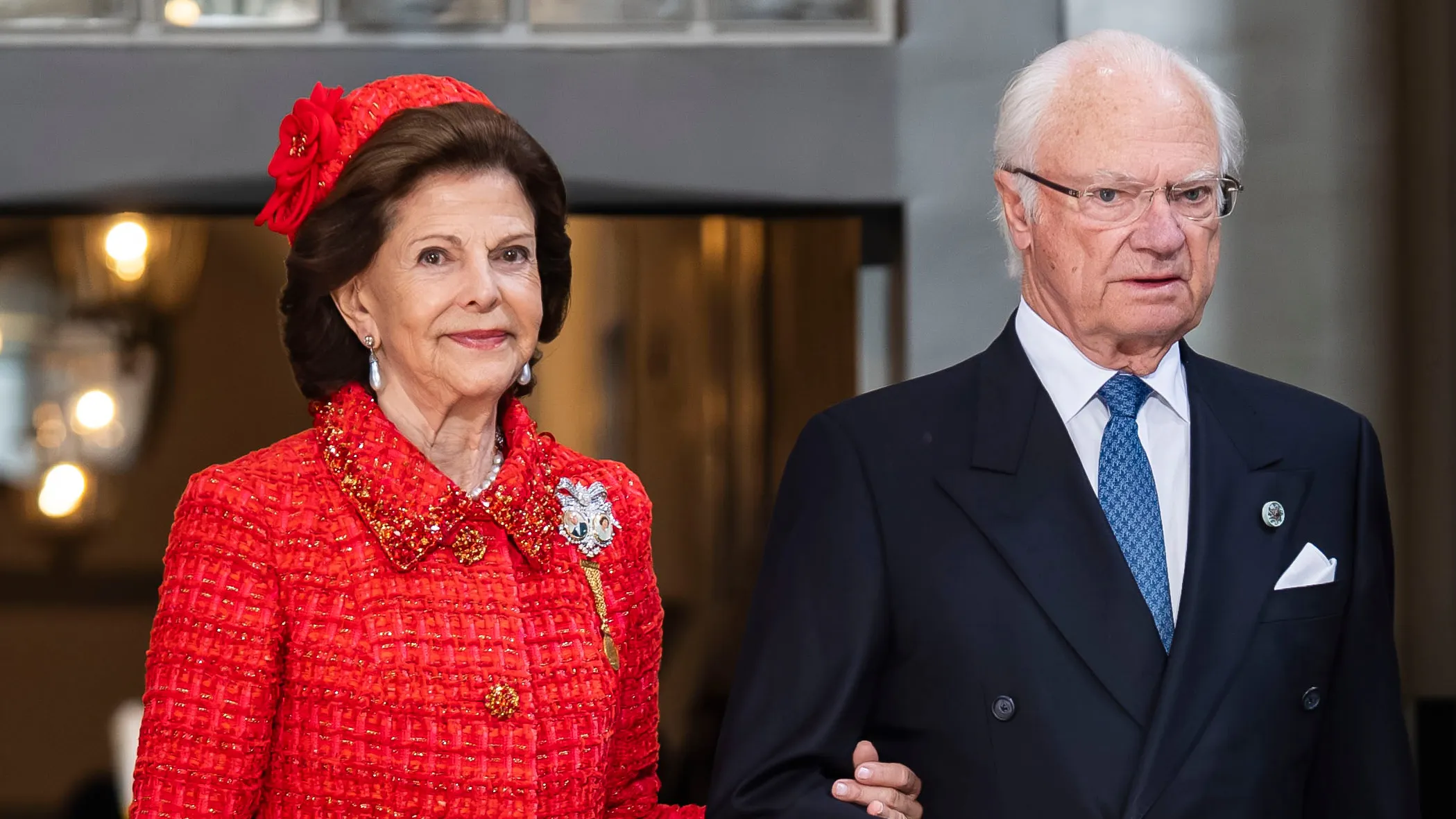 Dronning Silvia og kong Carl Gustaf ved fejringen af deres guldbryllup tidligere på året. 