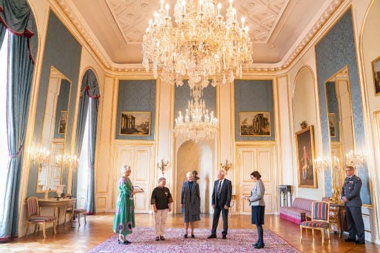 Dronning Margrethe med gæster i Riddersalen
