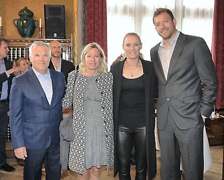 Piotr Wozniacki, Anna Wozniacki, Caroline Wozniacki og David Lee 