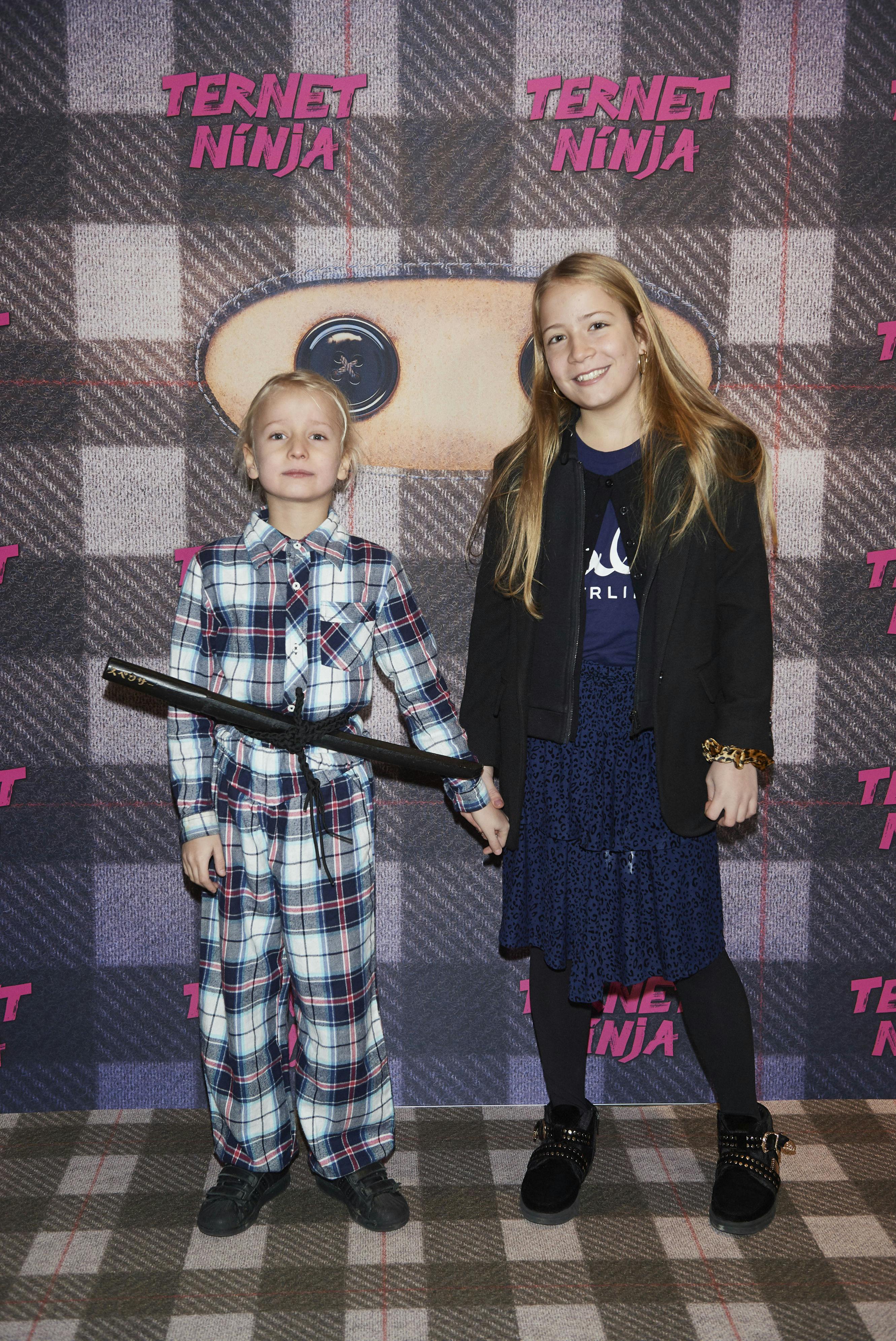Anders Matthesens Spencer, 7, og Molly, 12, var til premiere på "Ternet Ninja".