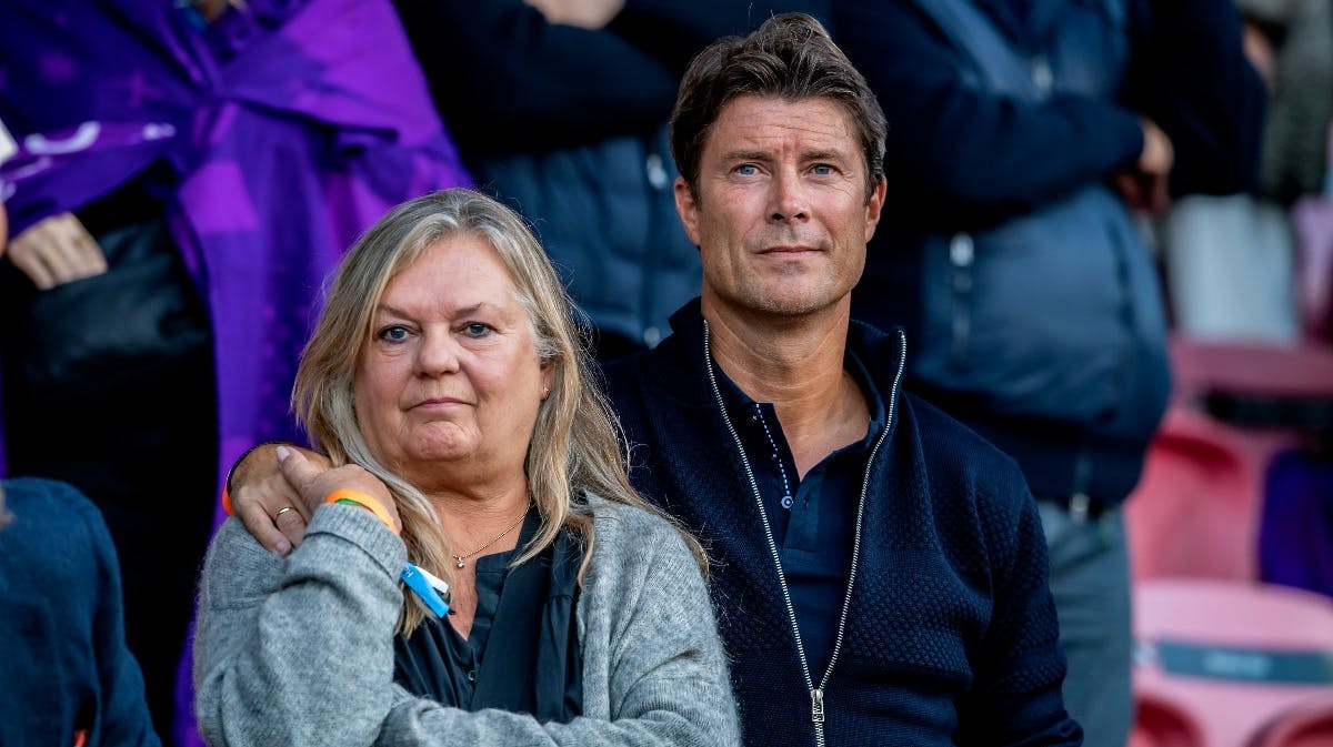 Mette og Brian Laudrup søndag aften i Herning.&nbsp;