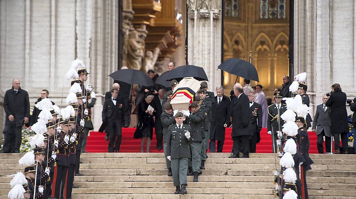 Dronning Fabiola af Belgiens begravelse den 12. december 2014.
