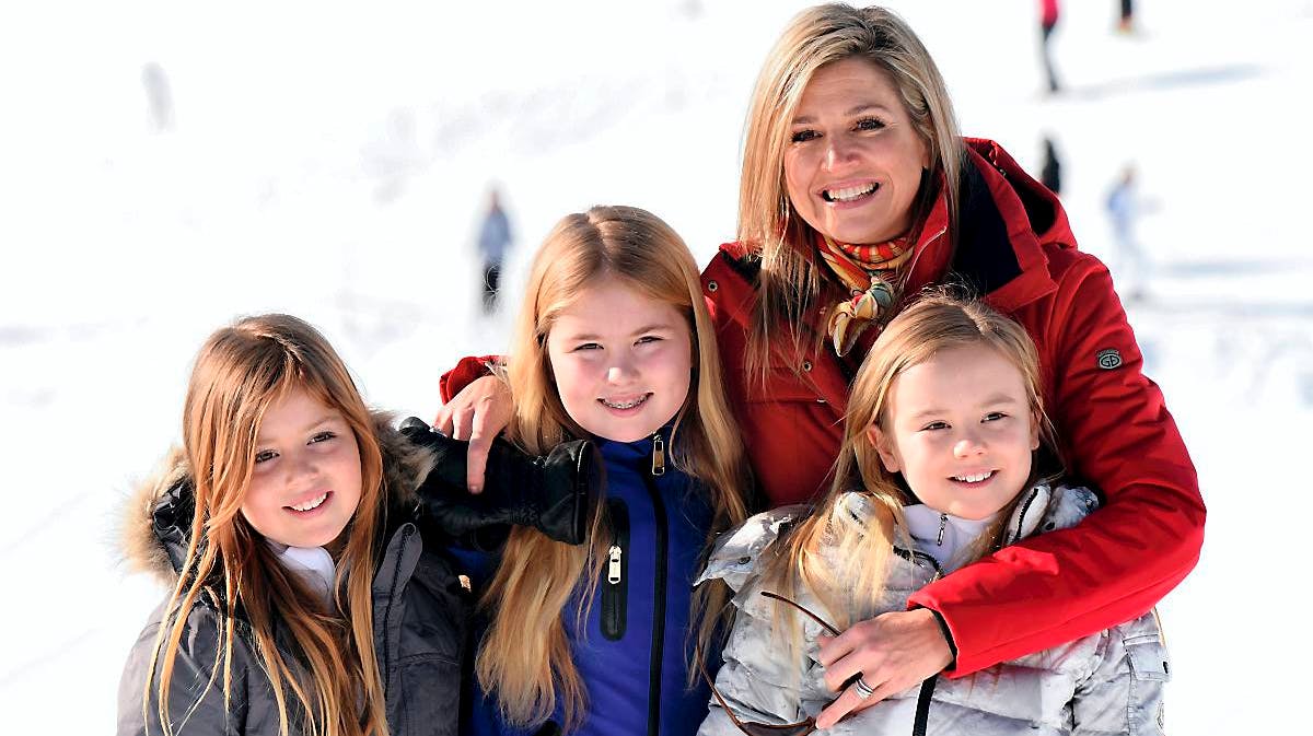 Dronning Maxima og døtrene Amalia, Alexia og Ariane.