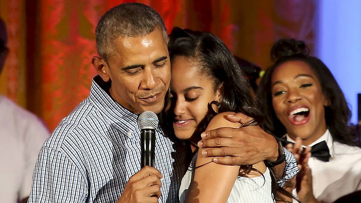 Præsident Barack Obama og Malia Obama