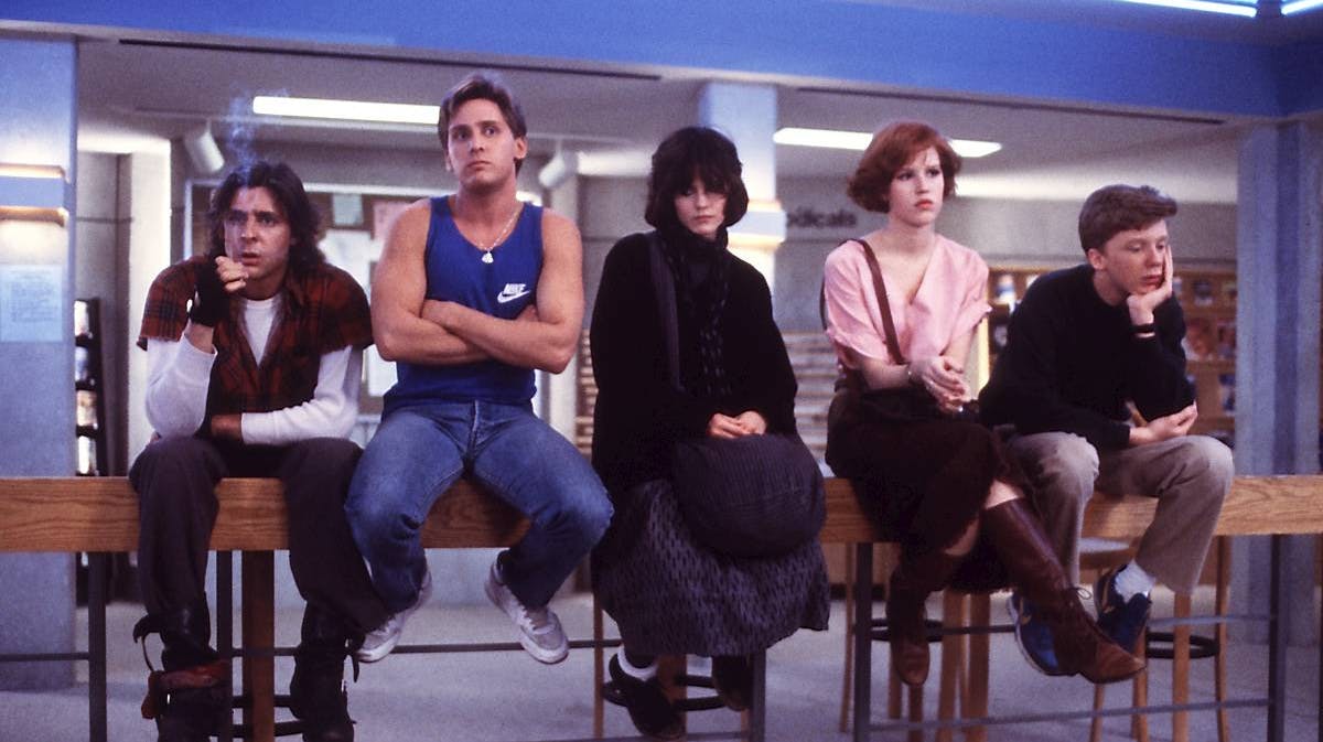 De fem unge i "The Breakfast Club".