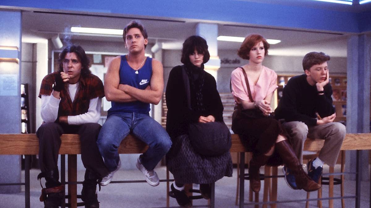 De fem unge i &quot;The Breakfast Club&quot;.