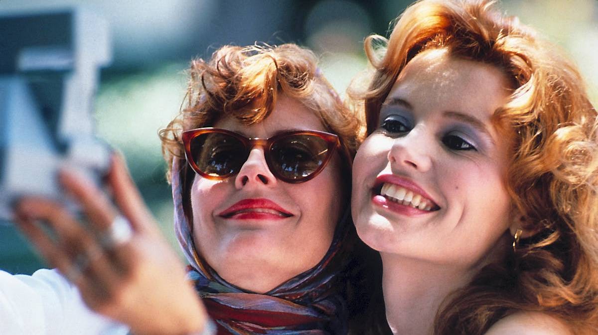 Susan Sarandon og Geena Davis spillede i 1991 hovedrollerne i filmen "Thelma og Louise", der efter premieren blev en kæmpe succes.