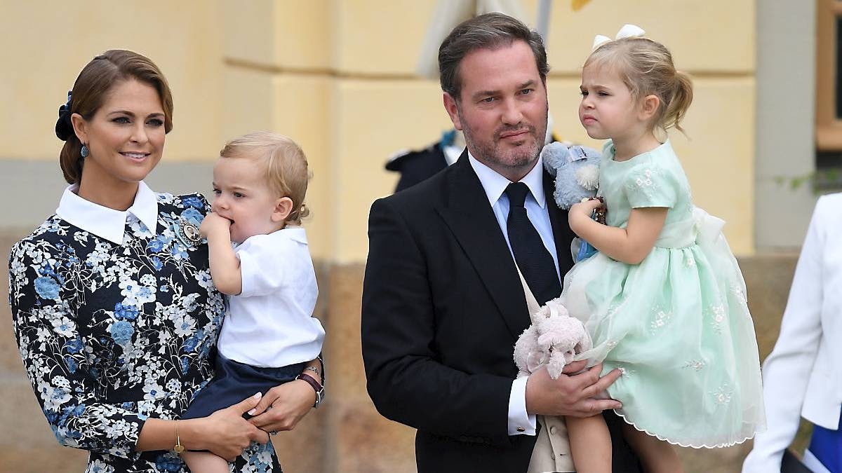 Prinsesse Madeleine og Chris O'Neill med prins Nicolas og prinsesse Leonore.