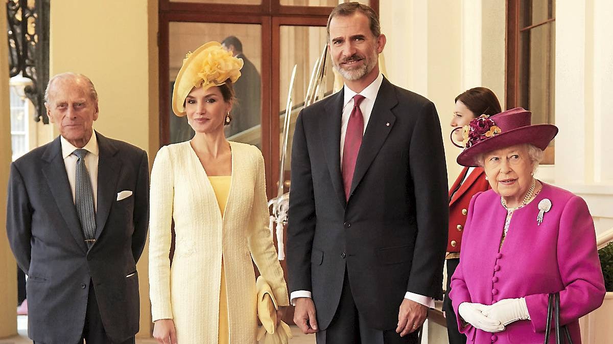 Prins Philip, dronning Letizia, kong Felipe og dronning Elizabeth