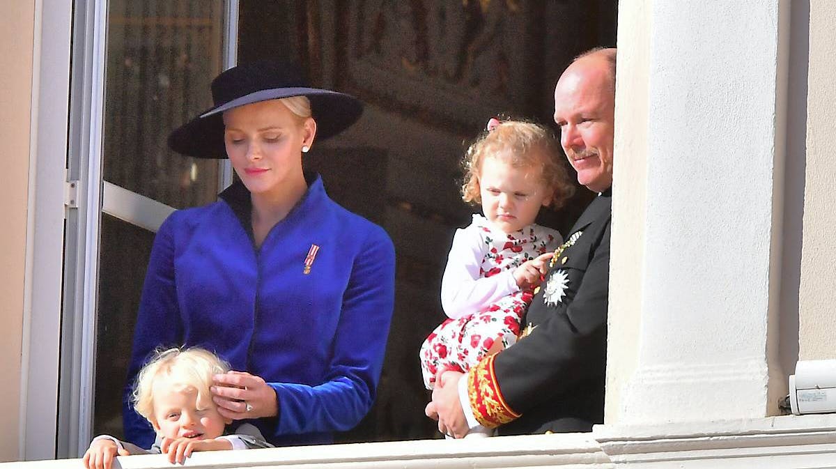 Fyrstinde Charlene, fyrst Albert, prins Jacques, prinsesse Gabriella.