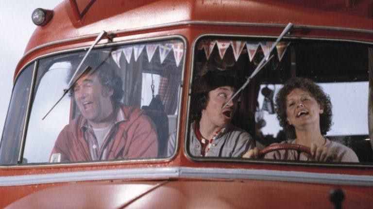 Jess Ingerslev, Tom McEwan og Ghita Nørby som Palle, Polle og Ruth i DR-børneserien "Ude på noget".