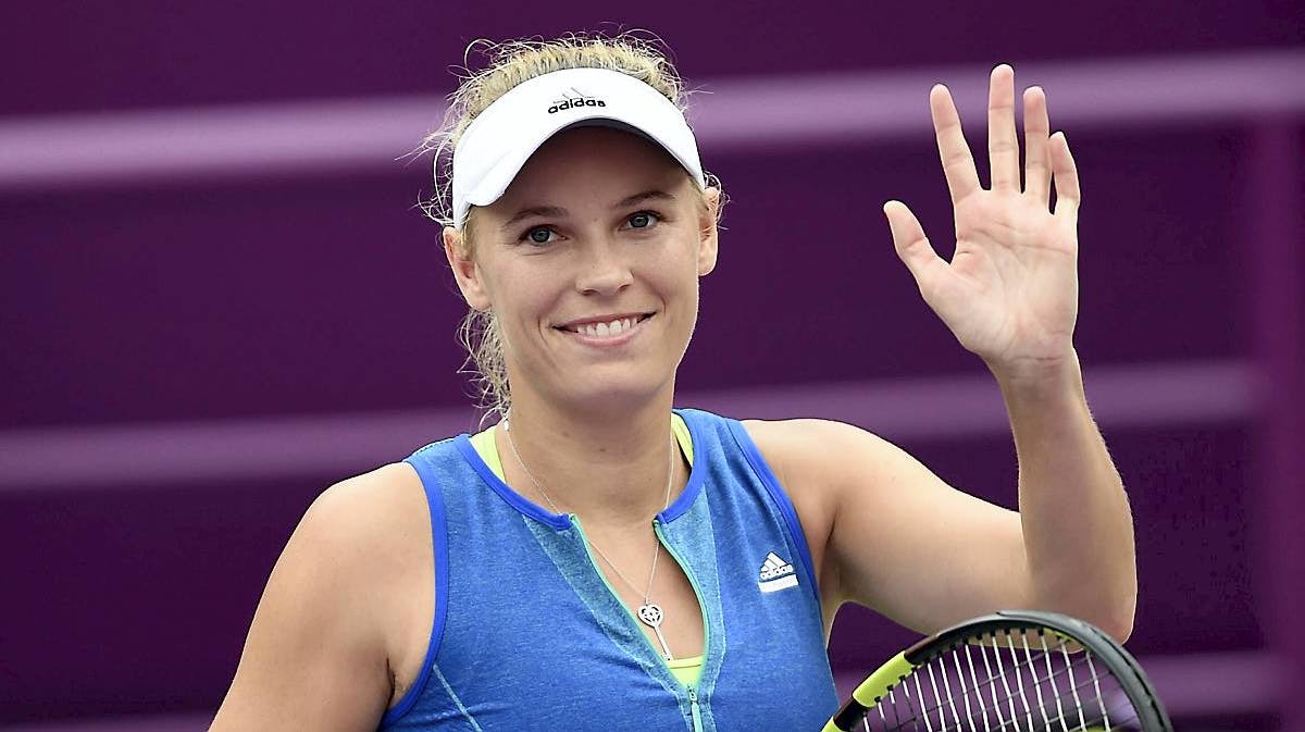 Caroline Wozniacki under turneringen i Doha