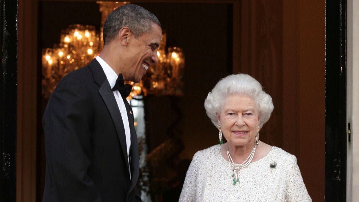 Dronning Elizabeth og Barack Obama