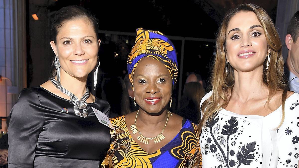 Kronprinsesse Victoria, sangerinden Angélique Kidjo og dronning Rania.