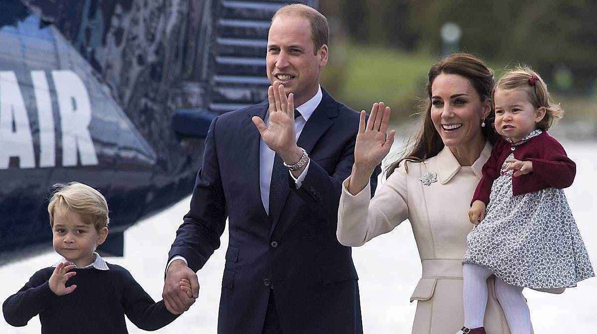 Prins William, hertuginde Catherine, prins George og prinsesse Charlotte