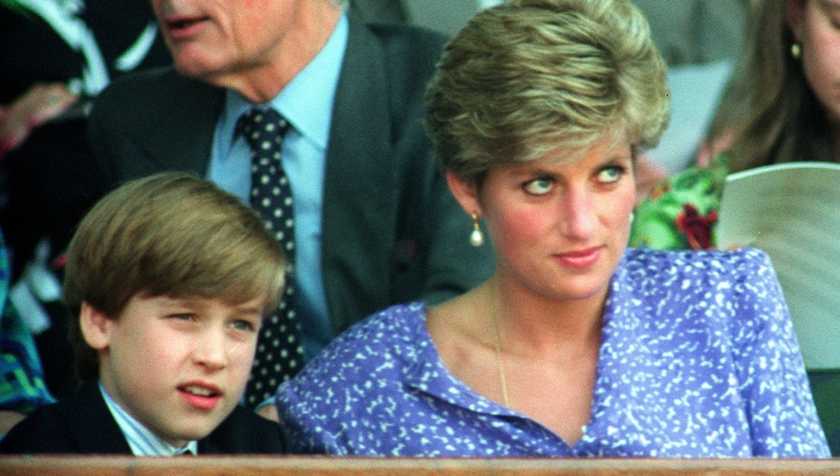Prins William og prinsesse Diana til Wimbledon i 1991.