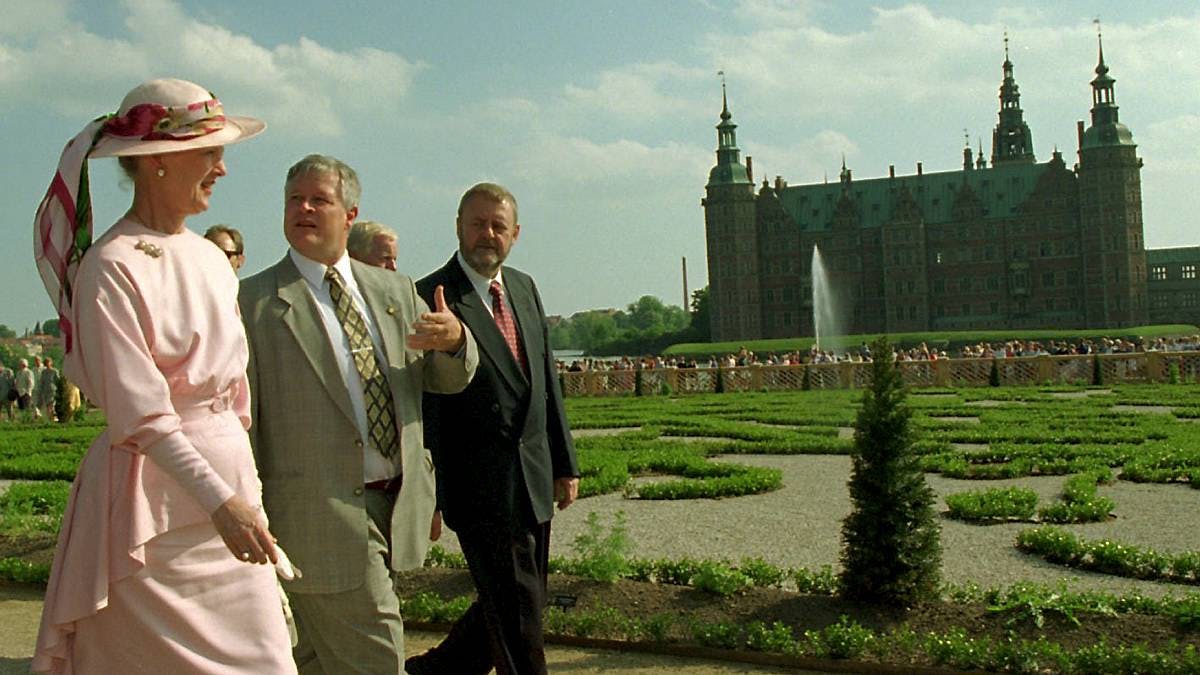 Dronning Margrethe indviede den nye barokhave i 1996.