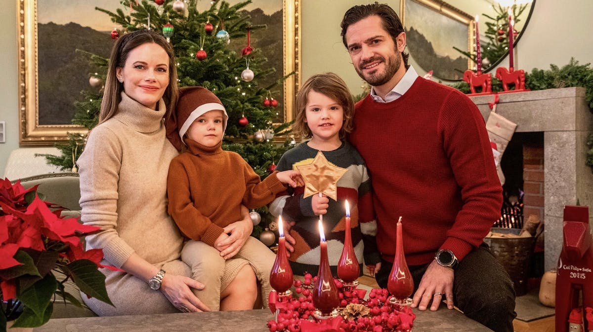 Prinsesse Sofia og prins Carl Philip med børnene prins Gabriel og prins Alexander. 