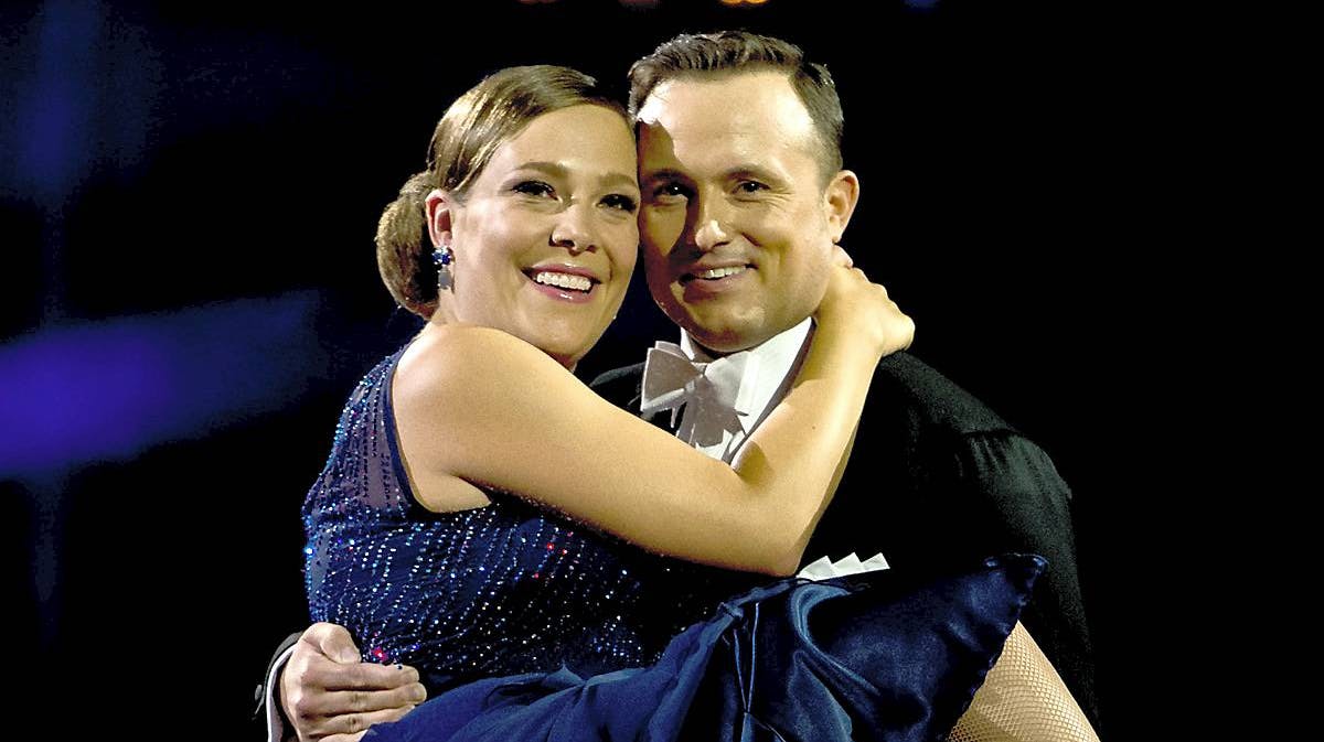 Astrid Krag og Thomas Evers Poulsen var lykkelige for at gå videre i "Vild med dans"