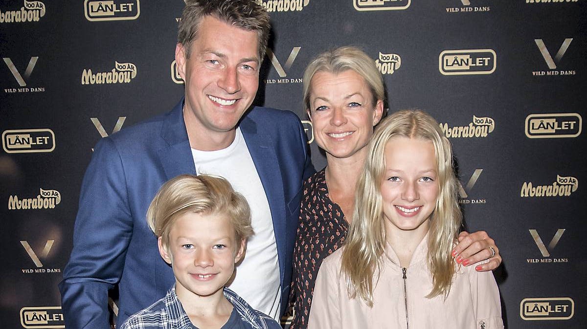 Morten Ankerdal med hustruen Vibeke og børnene Emilie og Mikkel