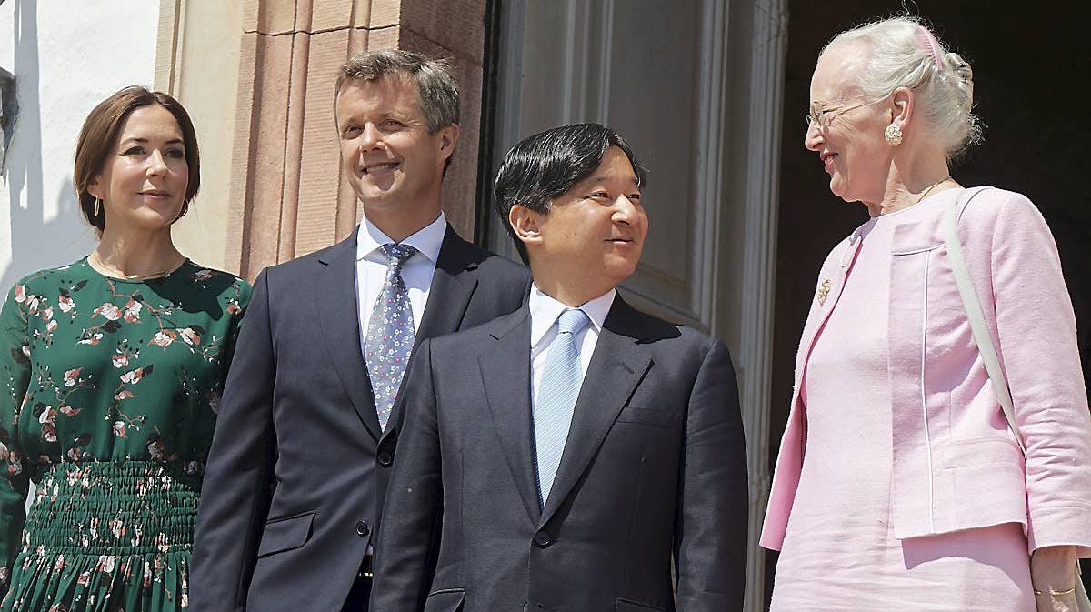 Kronprinsesse Mary, kronprins Frederik, kronprins Naruhito og dronning Margrethe