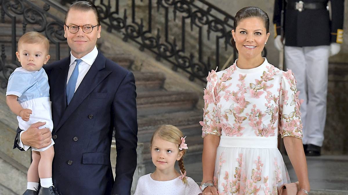 Prins Daniel, kronprinsesse Victoria, prinsesse Estelle og prins Oscar. 