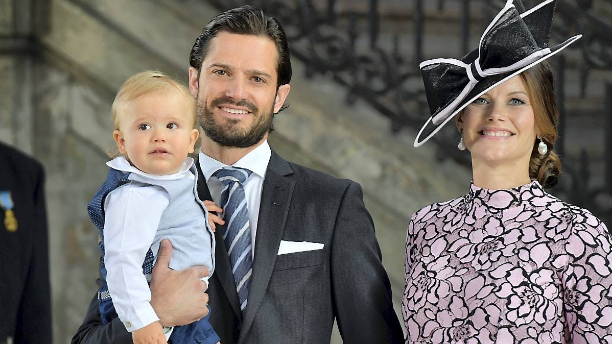 Prins Carl Philip, prinsesse Sofia og prins Alexander. 