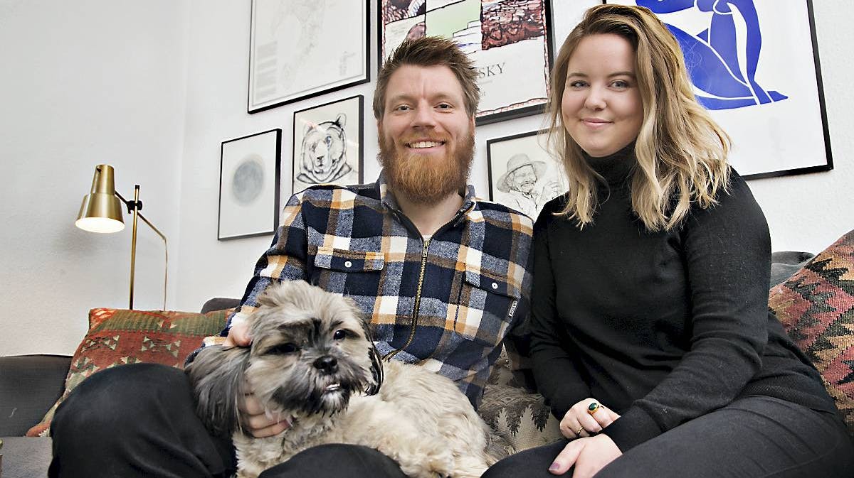 Charlotte, Fredrik og hunden Manfred