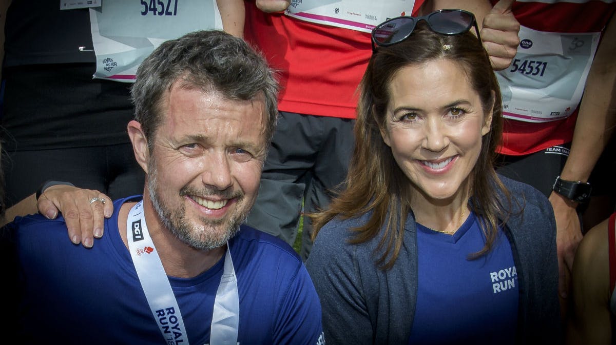 Kronprins Frederik og kronprinsesse Mary til Royal Run i Odense i 2018.