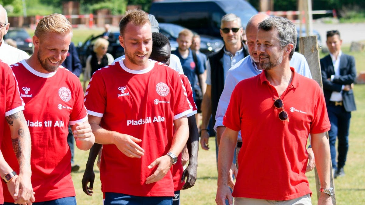 Kasper Schmeichel, Christian Eriksen og kronprins Frederik