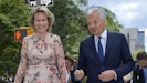 Dronning Mathilde og den belgiske udenrigsminister Didier Reynders.