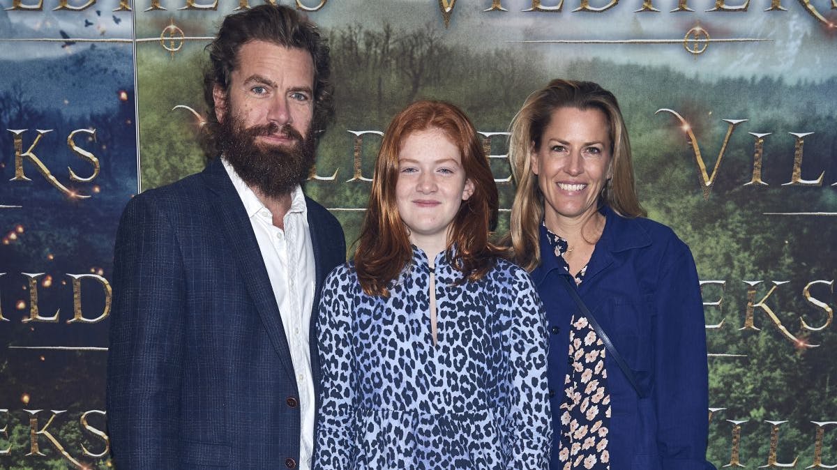 Nikolaj Lie Kaas og Anne Langkilde med datteren Gerda.