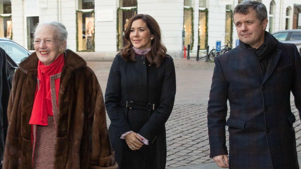 Dronning Margrethe, kronprinsesse Mary og kronprins Frederik