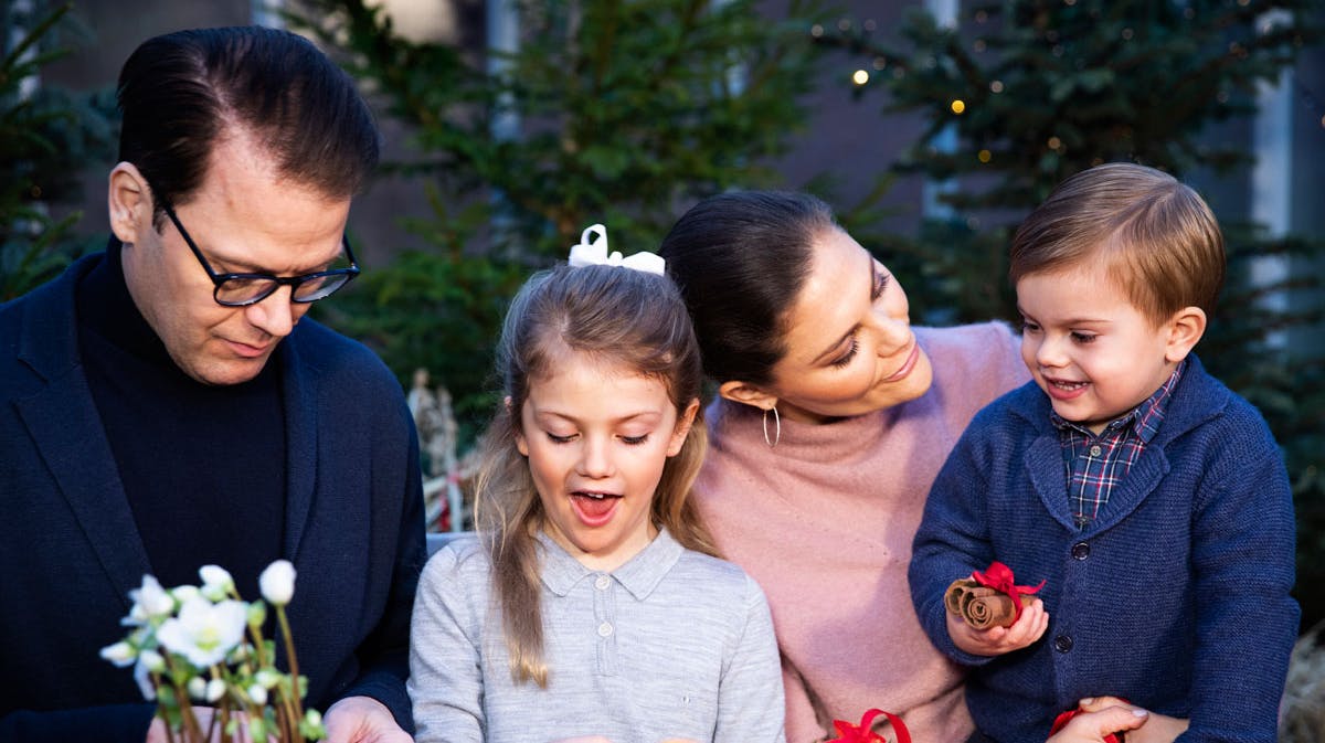 Prins Daniel, prinsesse Estelle, kronprinsesse Victoria og prins Oscar.