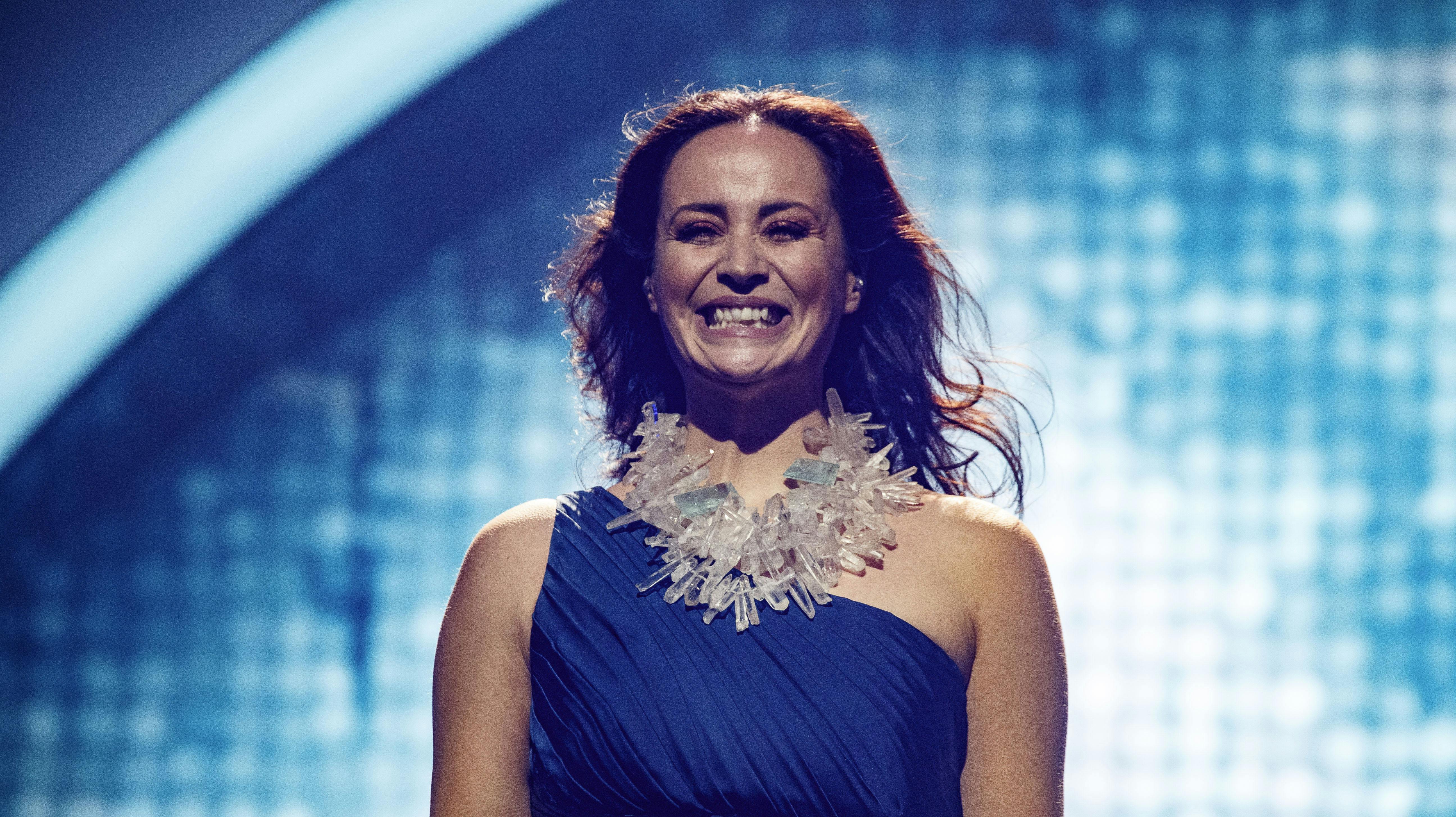 Julie Berthelsen under dette års udgave af Melodi Grand Prix. 