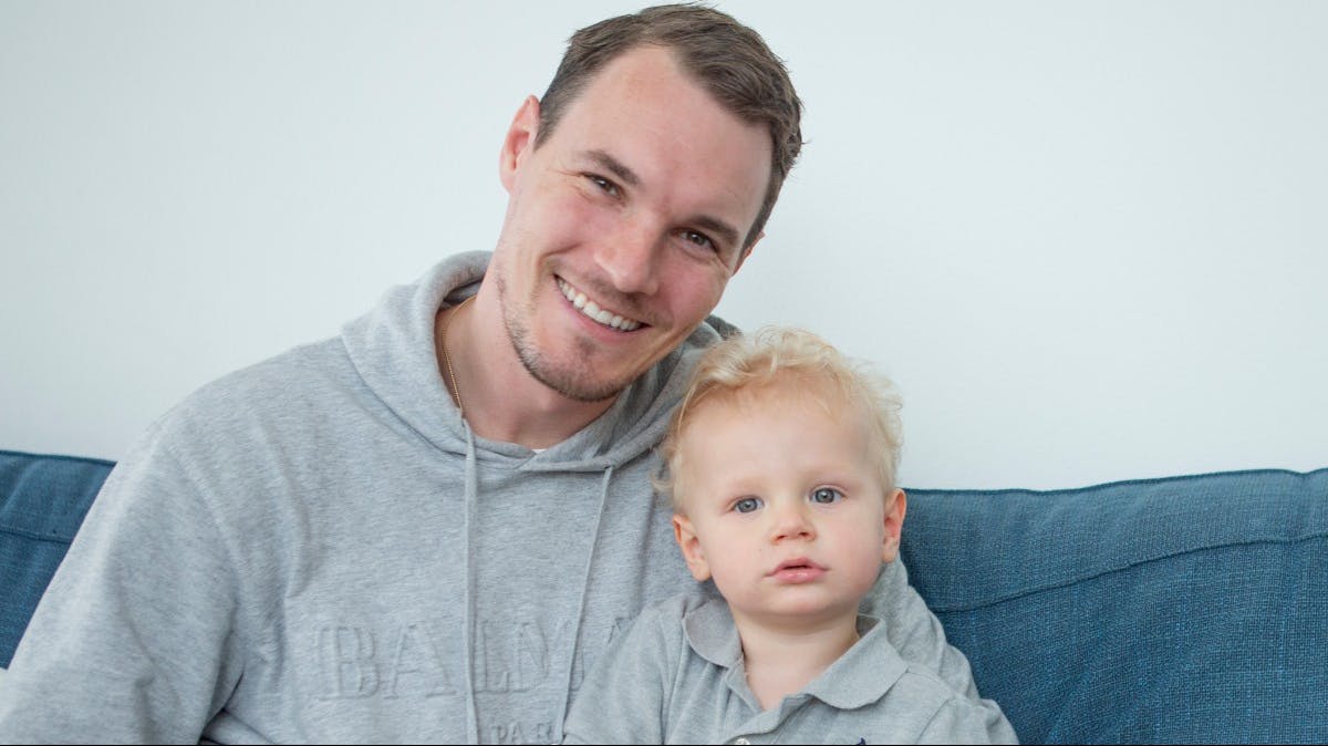 Patrik Wozniacki og sønnen Nicolas.