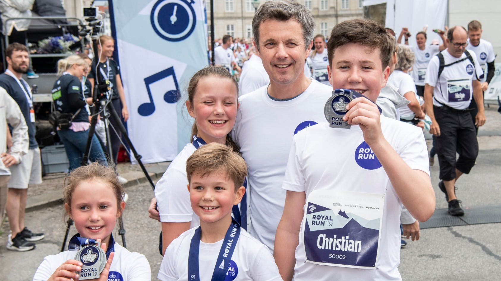 Josephine, Isabella, Vincent, Christian og kronprins Frederik