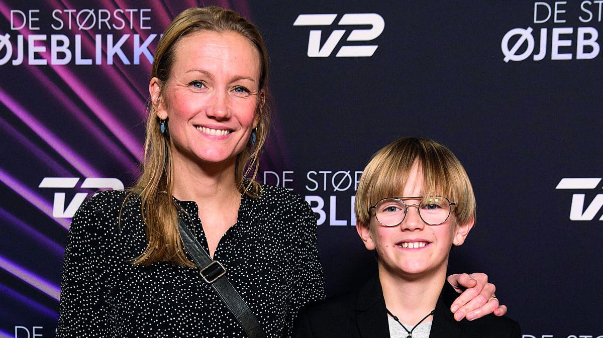 Sara Lygum med sønnen Oskar.