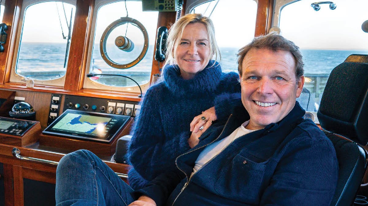 Mikkel Beha Erichsen og Marian Midé ombord på Wallenberg.