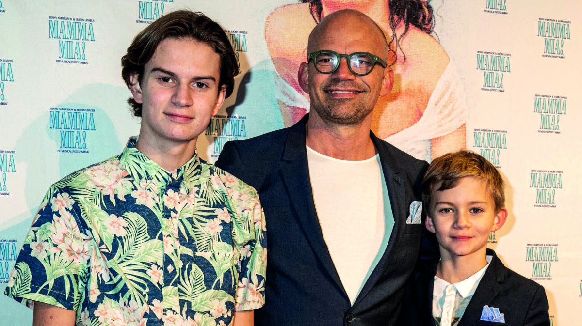 Jesper Vollmer med sønnerne Eliot og Storm.