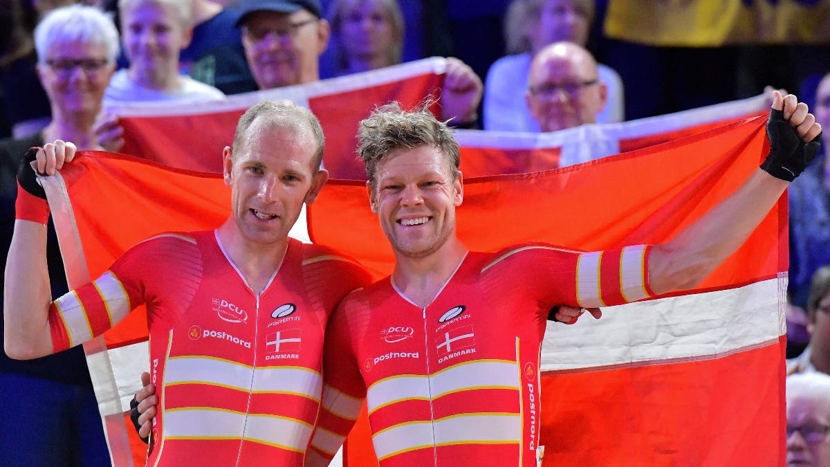 Michael Mørkøv og Lasse Norman Hansen ved VM i 2020.