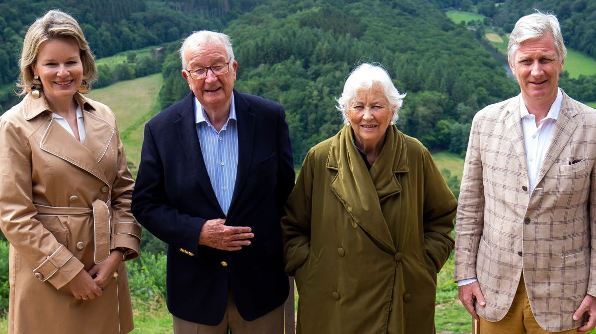 Dronning Mathilde, kong Albert, dronning Paola og kong Philippe. 