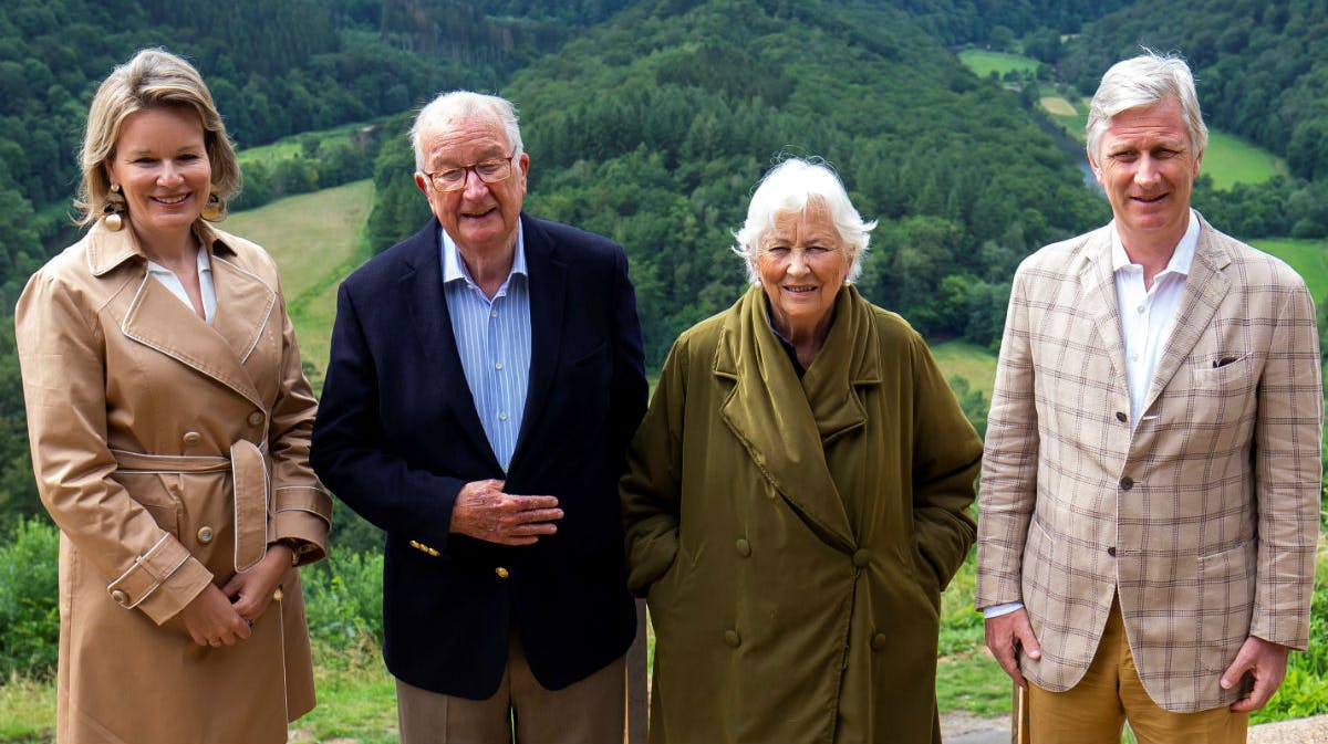Dronning Mathilde, kong Albert, dronning Paola og kong Philippe. 