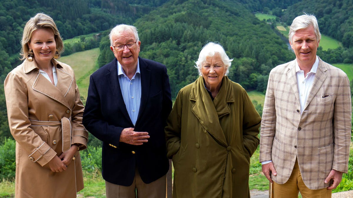 Dronning Mathilde, kong Albert, dronning Paola og kong Philippe.&nbsp;