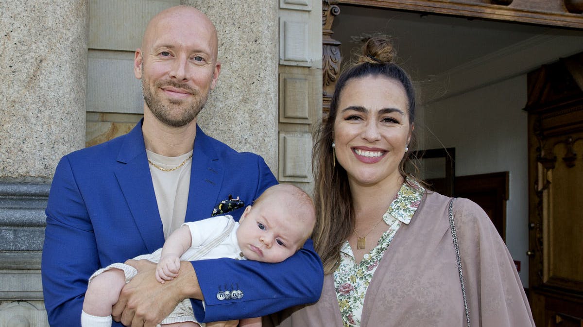 Maria Lucia og Albin Ljungqvist med sønnen Per Fredy. 