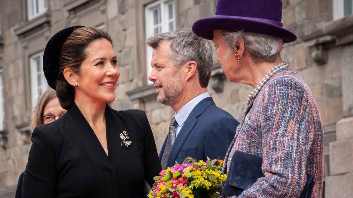Kronprinsesse Mary, kronprins Frederik og prinsesse Benedikte til Folketingets åbning i 2020.
