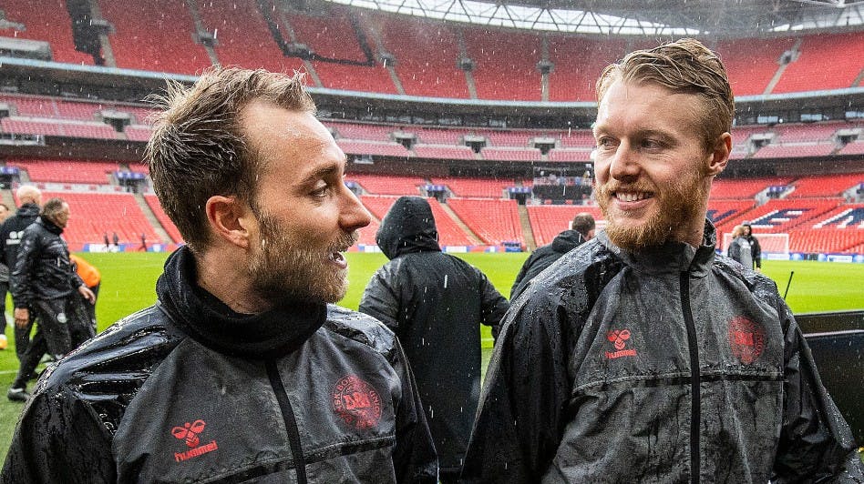 Christian Eriksen og Simon Kjær