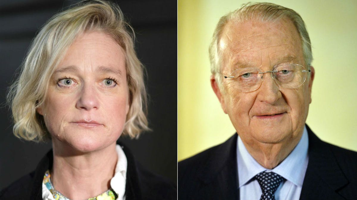 Foto-montage med Delphine Boël og kong Albert.