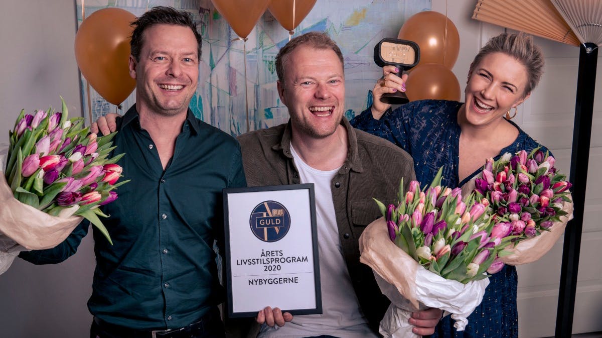 Christian Degn, Mette Helena Rasmussen og Ask Abildgaard fra "Nybyggerne".