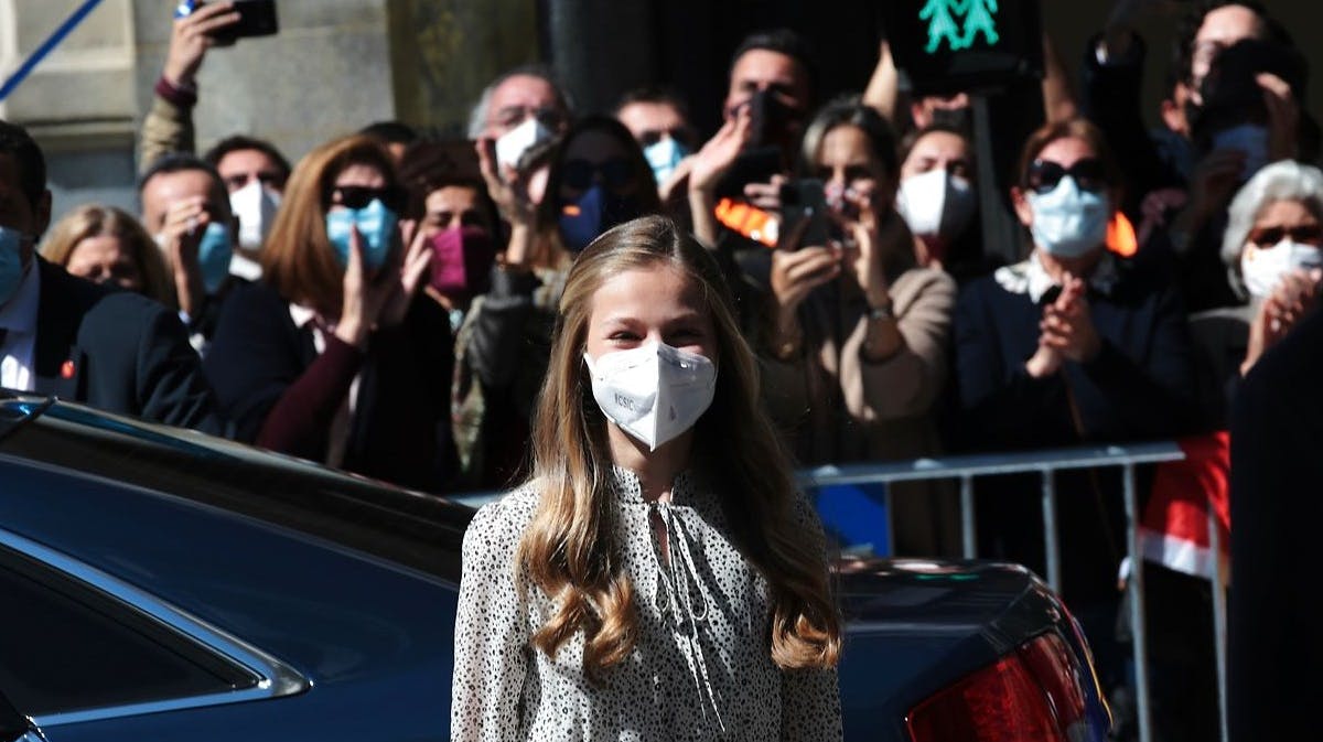 Prinsesse Leonor ved ankomsten. 